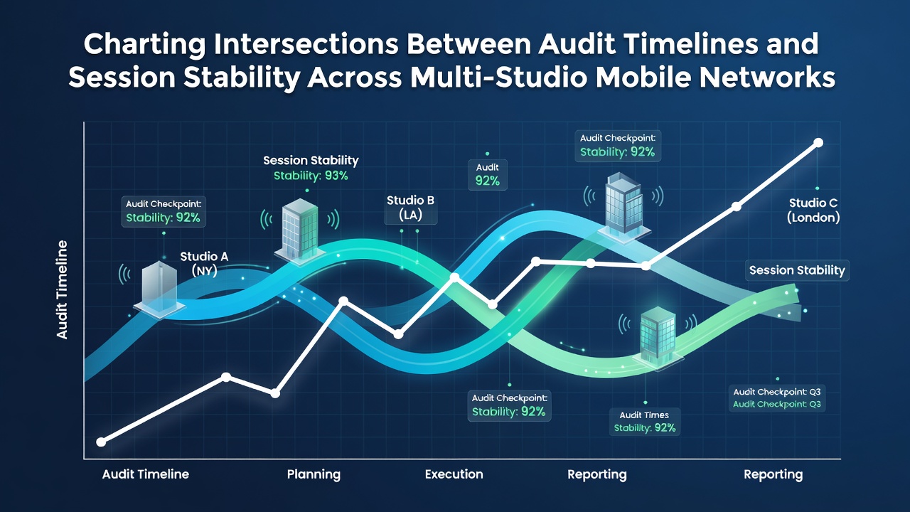 Visualisierung von Audit-Zeitplänen und Sitzungsstabilität in Multi-Studio-Mobilnetzwerken