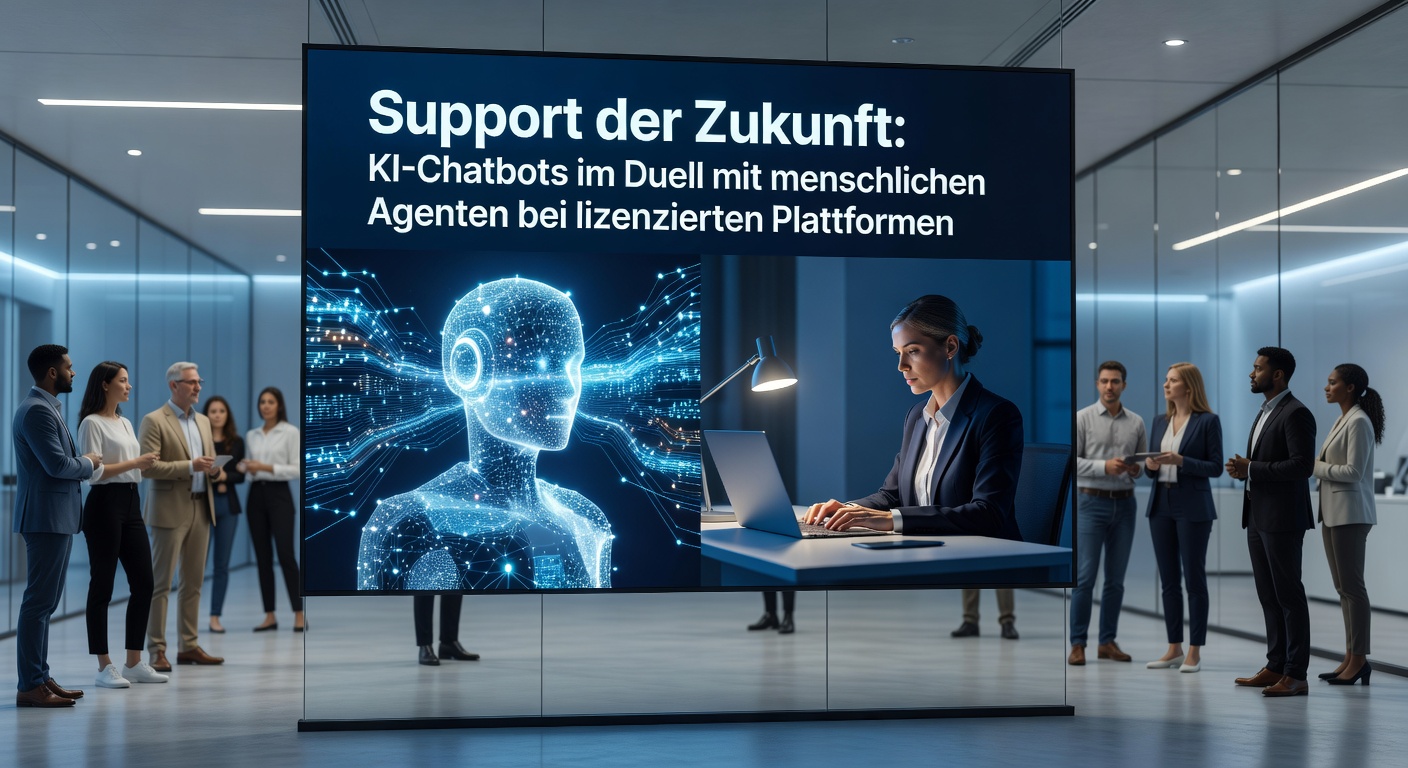 Grafik mit Statistiken zum Vergleich von KI-Chatbot-Antwortzeiten versus menschliche Agenten in lizenzierten Online-Plattformen